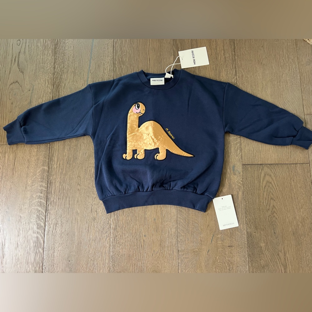 ❤️ NWT Mini Rodini Blue Boys 6-7 Sweatshirt